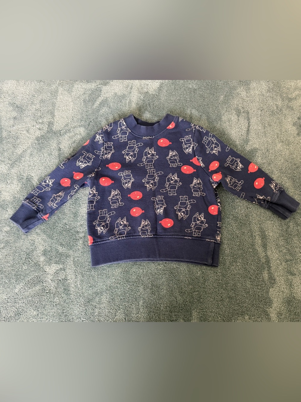 Hanna Andersson Bluey French Terry Cotton Sweatshirt Navy Blue Size 2T